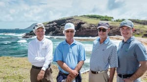 Bill Coore, Ben Crenshaw, Mike Keiser and Ben Cowan-Dewar are on site at Cabot Saint Lucia.